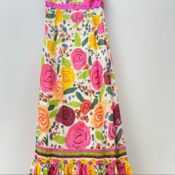 NWT Sue Wong Dress Floral Maxi Silk Women Size 0 - Picture 4 of 10